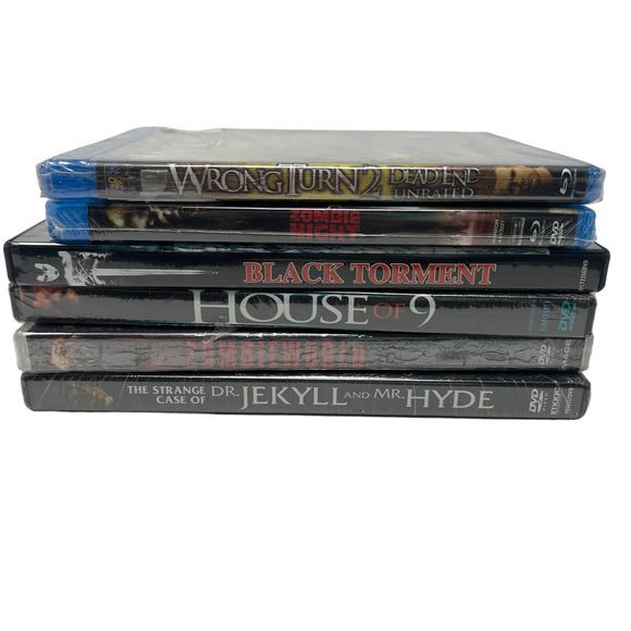 Horror Movie Lot of 5 NEW DVD/ Blu Ray. Wrong Turn 2. House of 9. Zombie Night + - Picture 1 of 8